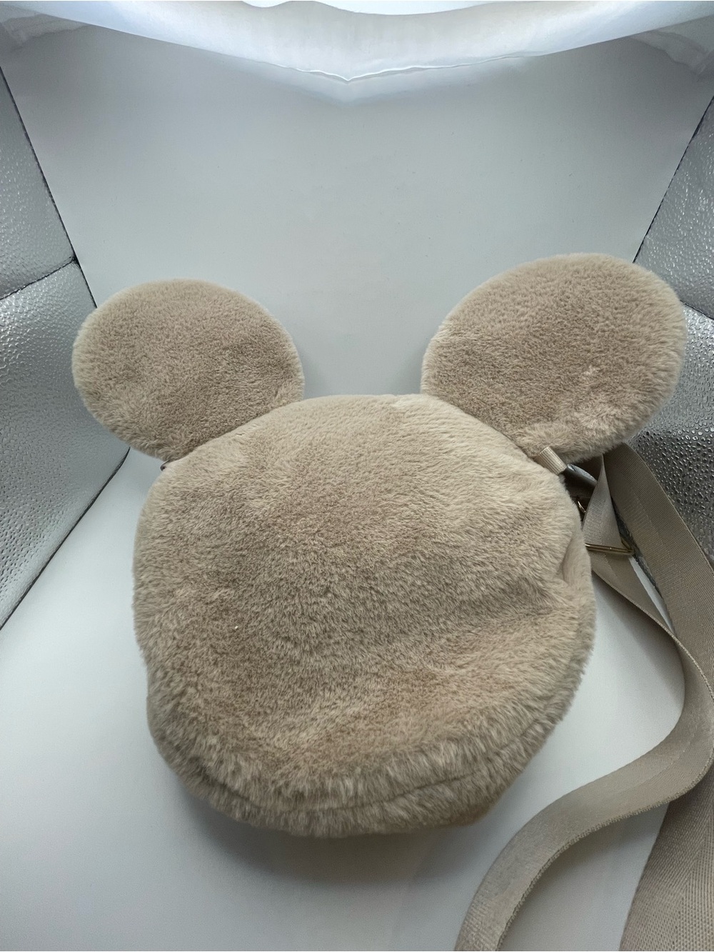 Fuzzy Mickey head crossbody